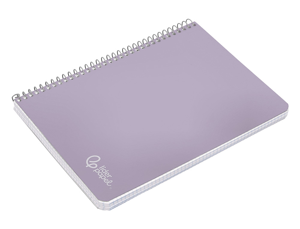 CUADERNO ESPIRAL LIDERPAPEL A4 WITTY TAPA DURA 80H 90GR CUADRO 4MM CON MARGEN COLOR VIOLETA