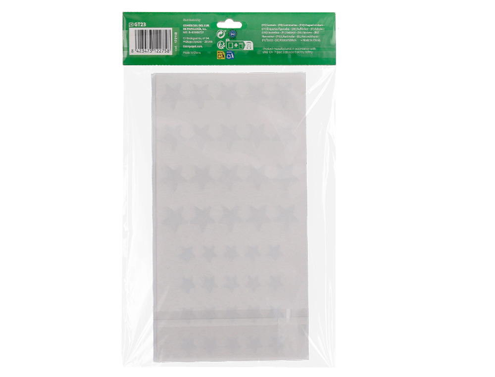 GOMETS LIDERPAPEL AUTOADHESIVO ESTRELLAS DORADAS SURTIDAS BOLSA DE 5 HOJAS CON 200 UNIDADES