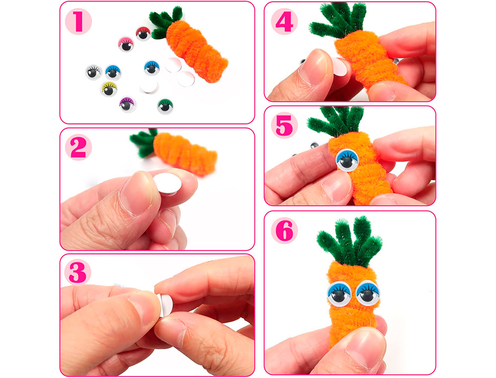 OJO ADHESIVO LIDERPAPEL 10 MM CON PUPILA NEGRA Y PESTAÑA DE COLOR AZUL PACK DE 66 UNIDADES