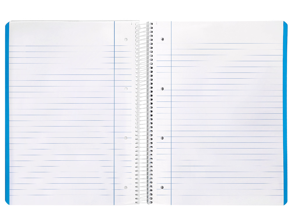 CUADERNO ESPIRAL LIDERPAPEL A4 MICRO SMART TAPA BLANDA 80H 75GR HORIZONTAL 7MM DOBLE MARGEN 4 TALADROS COLORES