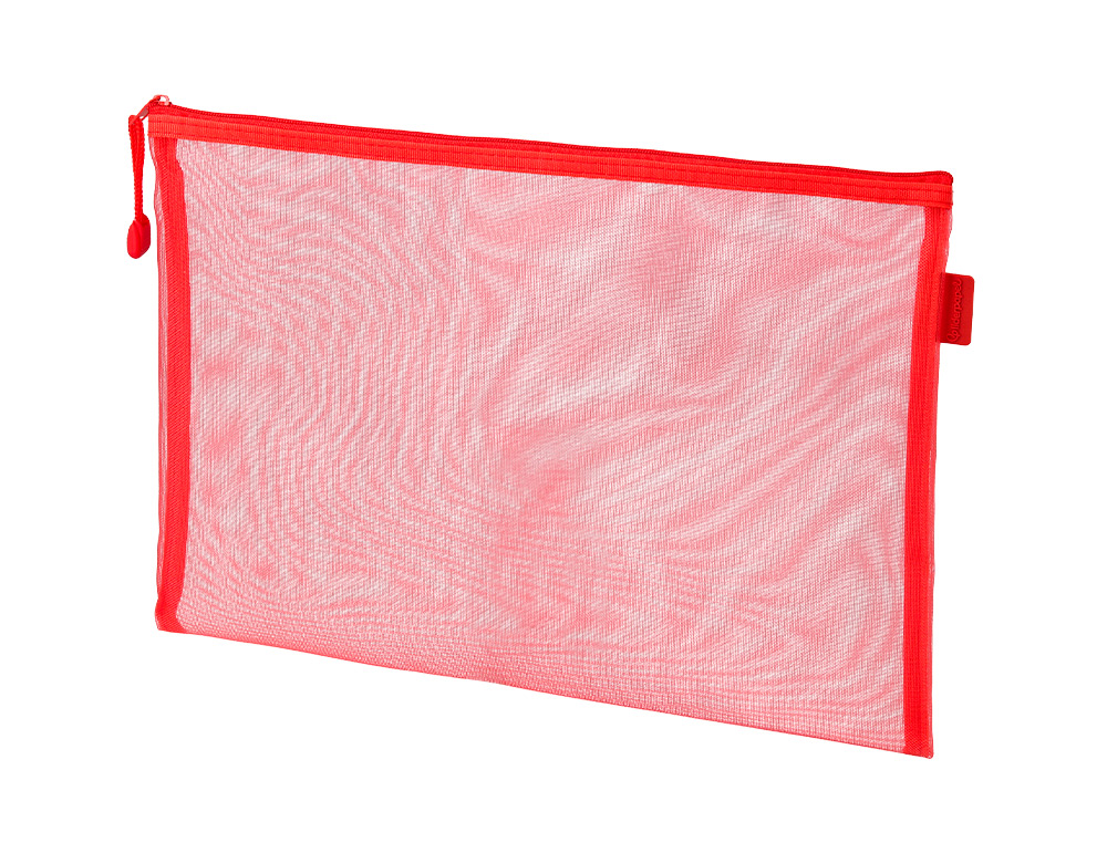 BOLSA ZIPPER BAG LIDERPAPEL POLIESTER TRANSPIRABLE MULTIUSOS DIN A5 ROJO