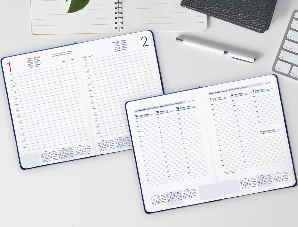 AGENDA ENCUADERNADA LIDERPAPEL CRETA 170X240 MM 2026 SEMANA VISTA NEGRO PAPEL 70 GR FSC