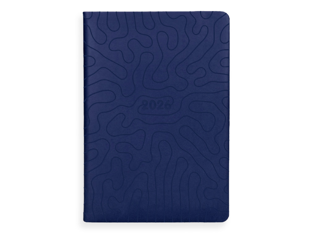 AGENDA ENCUADERNADA LIDERPAPEL LIPSI A5 2026 DIA PAGINA AZUL PAPEL 70 GR FSC