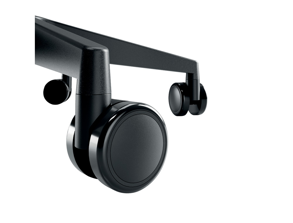 TABURETE LEITZ ERGO CON ASIENTO TRIANGULAR 5 RUEDAS GIRATORIAS REGULABLE EN ALTURA HASTA 59 CM NEGRO