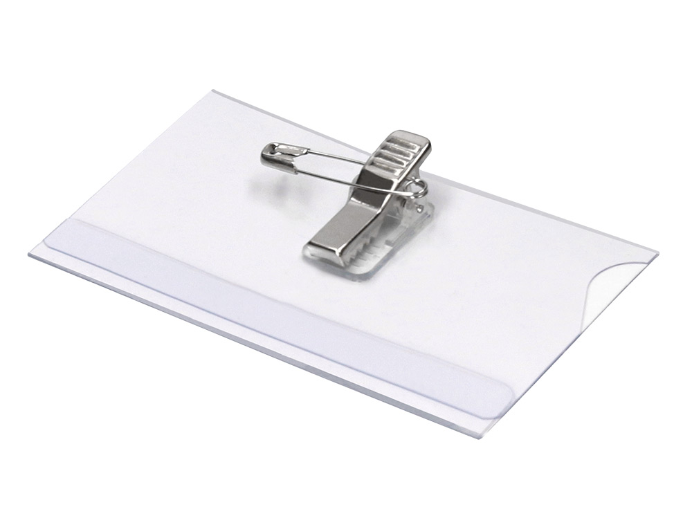 IDENTIFICADOR CON PINZA E IMPERDIBLE Q-CONNECT KF01567 54X90 MM