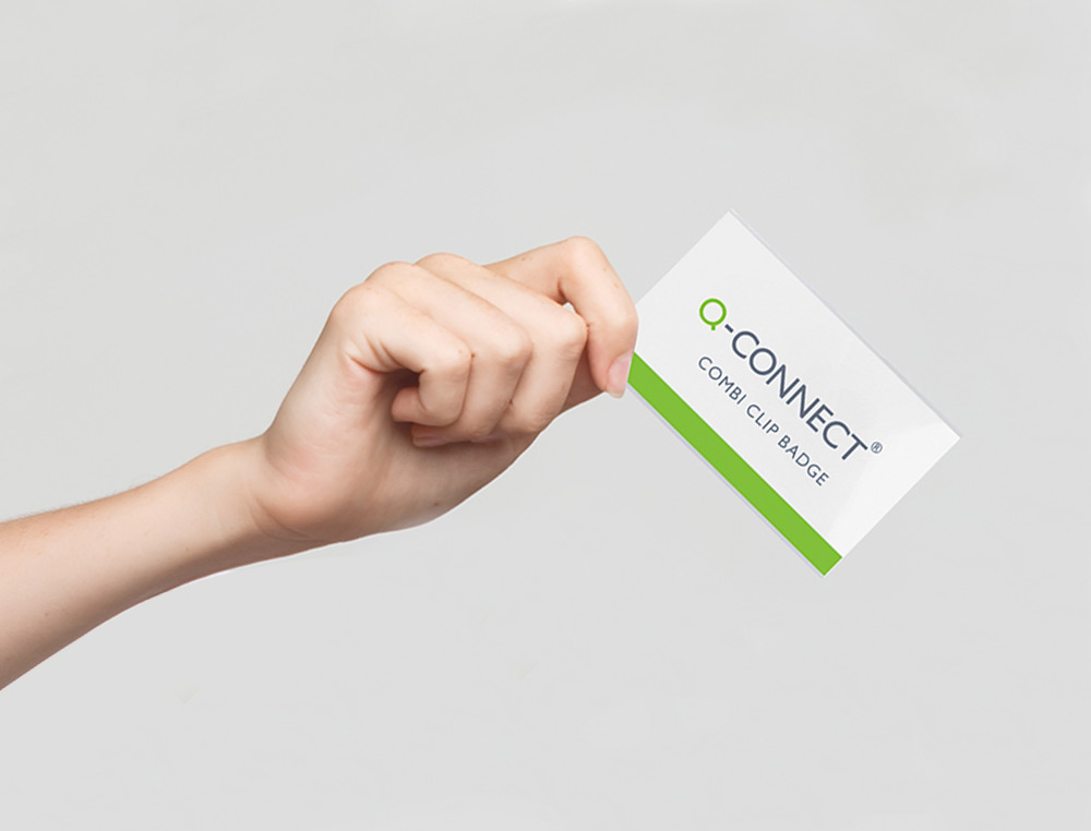 IDENTIFICADOR CON PINZA E IMPERDIBLE Q-CONNECT KF01567 54X90 MM