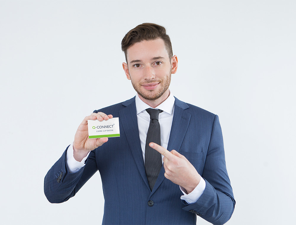 IDENTIFICADOR CON PINZA E IMPERDIBLE Q-CONNECT KF01567 54X90 MM