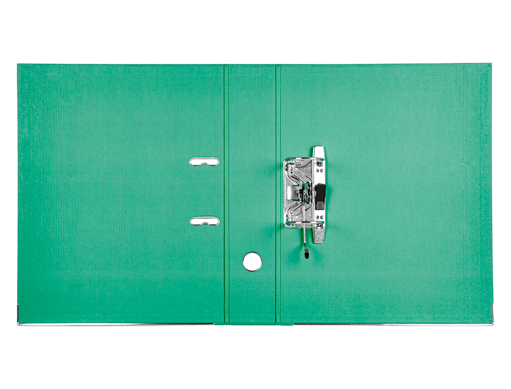 ARCHIVADOR DE PALANCA LIDERPAPEL FOLIO DOCUMENTA FORRADO PVC CON RADO LOMO 75MM VERDE COMPRESOR METALICO