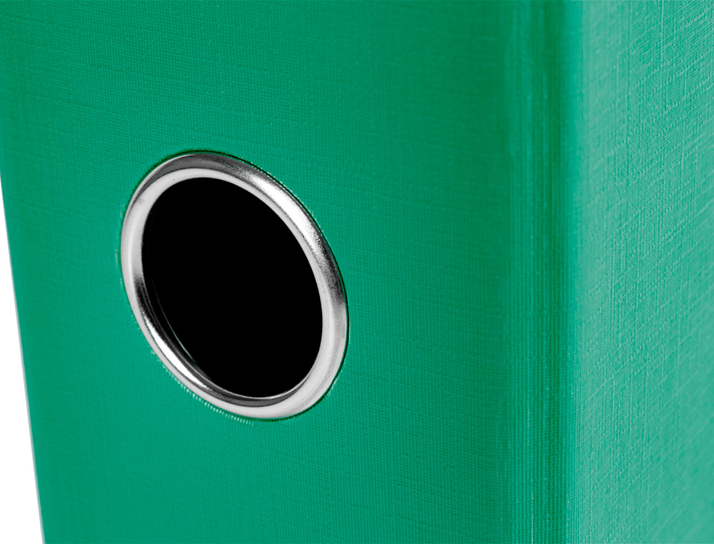ARCHIVADOR DE PALANCA LIDERPAPEL FOLIO DOCUMENTA FORRADO PVC CON RADO LOMO 75MM VERDE COMPRESOR METALICO