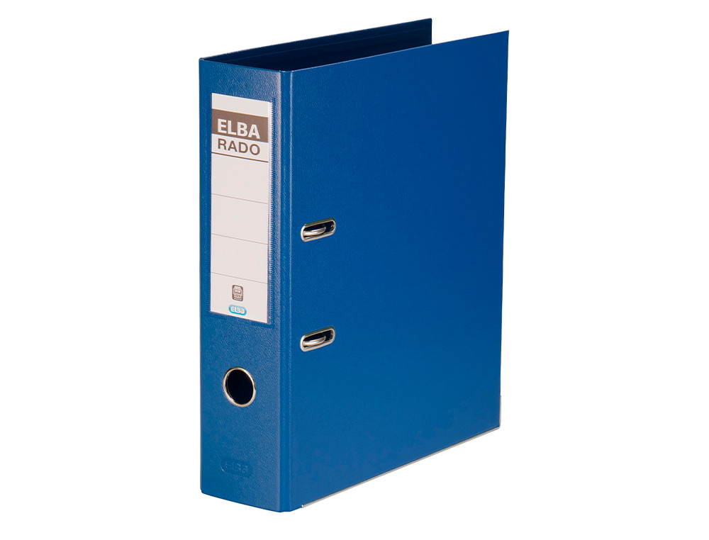 ARCHIVADOR DE PALANCA ELBA CARTON FORRADO DIN A4 AZUL LOMO DE 80 MM RADO PLAST