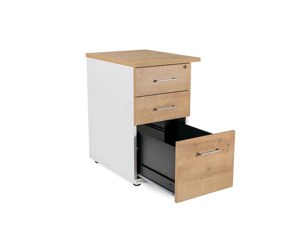 CAJONERA ROCADA CON 3 CAJONES SERIE STORE 72X47X60 CM ACABADO AN02 GRIS/GRIS