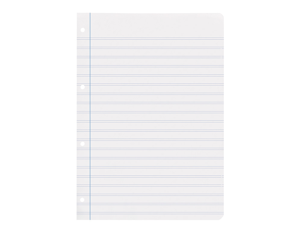 RECAMBIO LIDERPAPEL A4 100 HOJAS 100GR PAUTA 5 2.5MM CON MARGEN 4 TALADROS