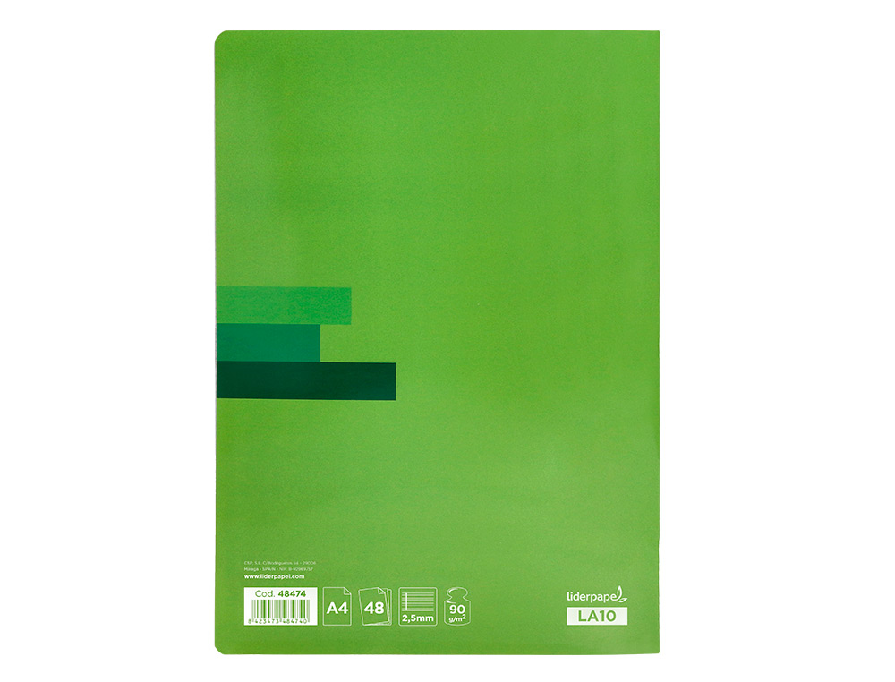 LIBRETA LIDERPAPEL SCRIPTUS A4 48 HOJAS 90GR PAUTA 5 2.5MM CON MARGEN