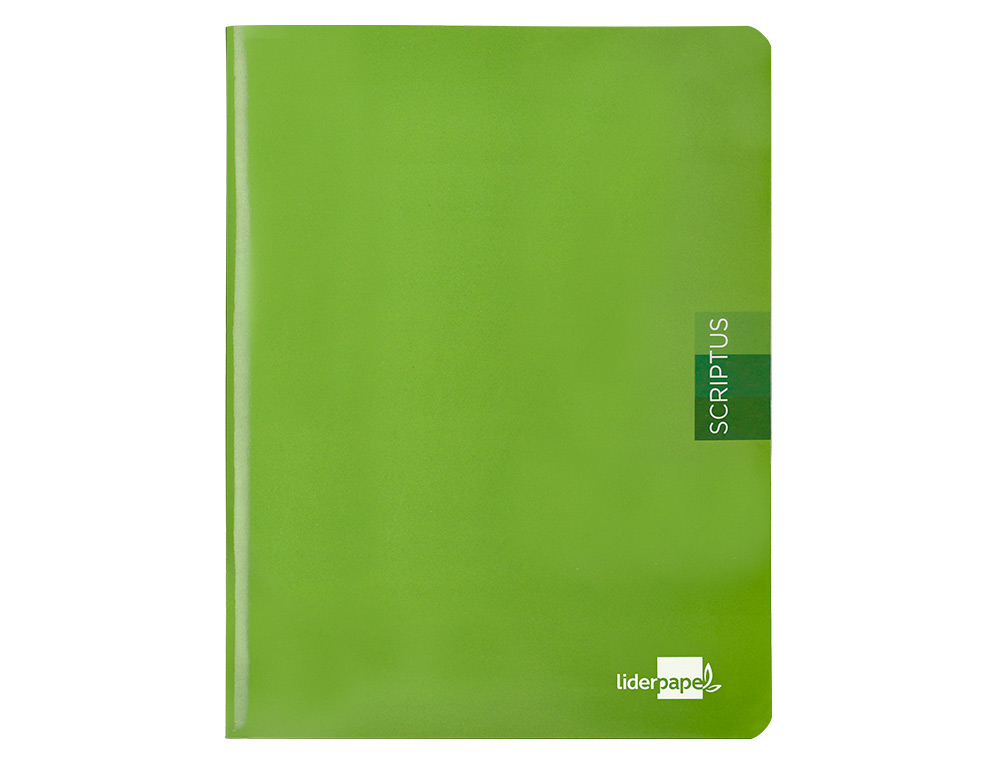 LIBRETA LIDERPAPEL SCRIPTUS A5 48 HOJAS 90GR CUADRO 4MM CON MARGEN COLOR VERDE