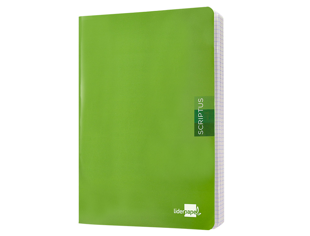 LIBRETA LIDERPAPEL SCRIPTUS A5 48 HOJAS 90GR CUADRO 4MM CON MARGEN COLOR VERDE