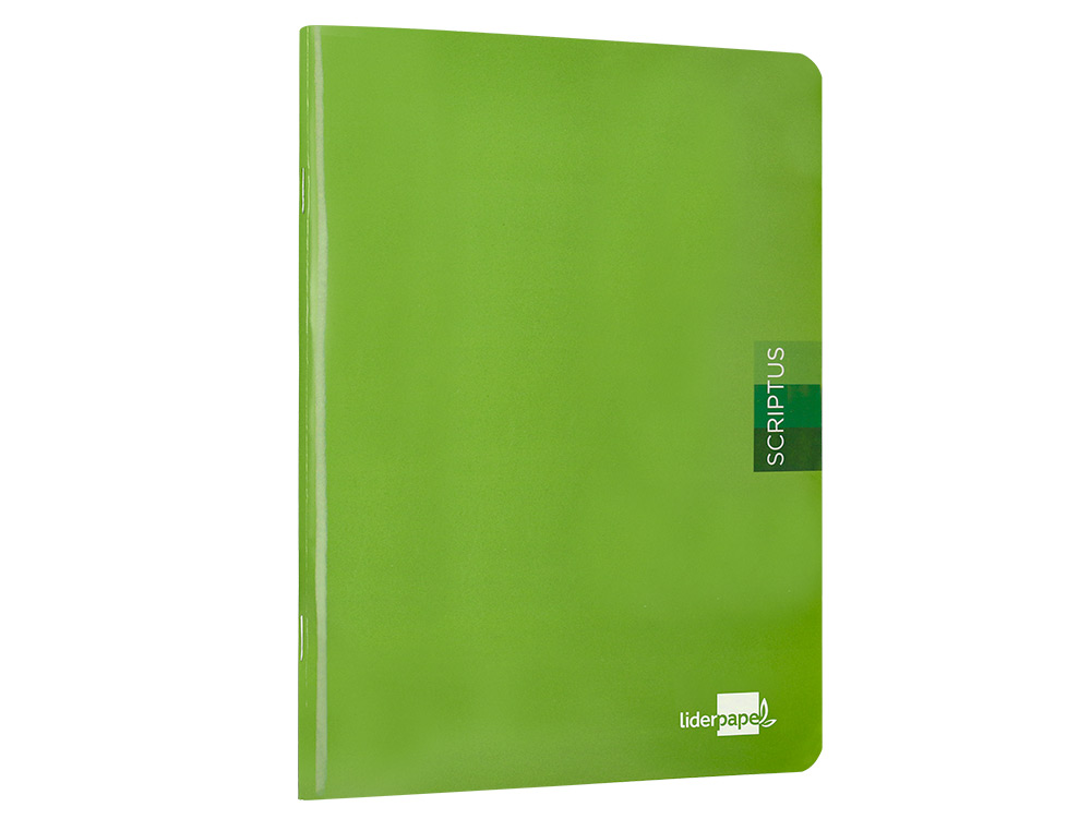 LIBRETA LIDERPAPEL SCRIPTUS A5 48 HOJAS 90GR CUADRO 4MM CON MARGEN COLOR VERDE