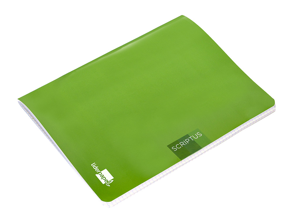 LIBRETA LIDERPAPEL SCRIPTUS A5 48 HOJAS 90GR CUADRO 4MM CON MARGEN COLOR VERDE