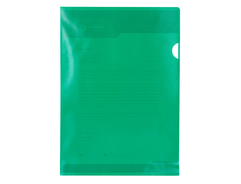 CARPETA DOSSIER UERO PLASTICO Q-CONNECT DIN A4 120 MICRAS VERDE CAJA DE 100 UNIDADES