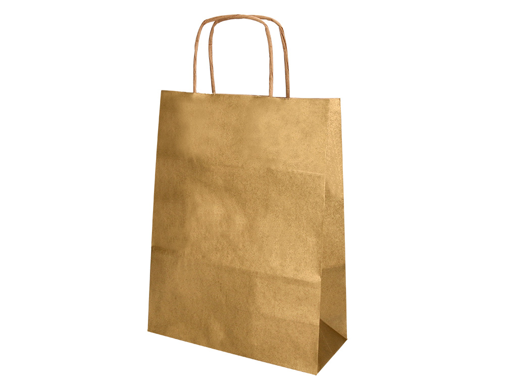 BOLSA KRAFT Q-CONNECT ORO ASA RETORCIDA 270X120X360 MM
