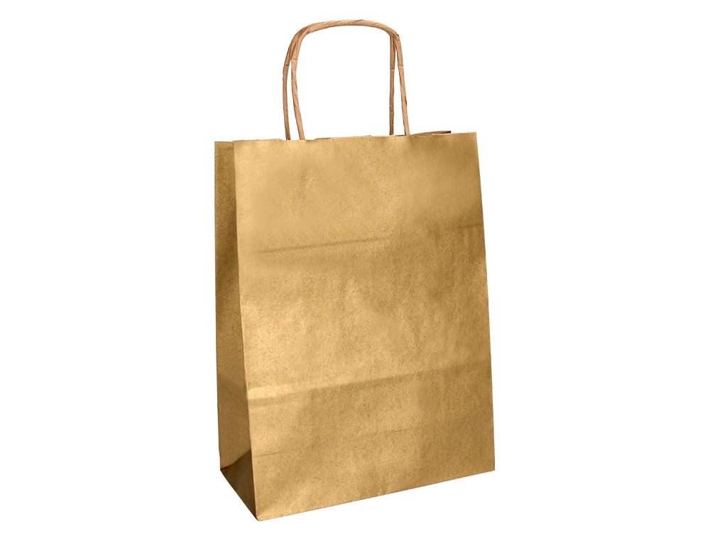 BOLSA KRAFT Q-CONNECT ORO ASA RETORCIDA 270X120X360 MM