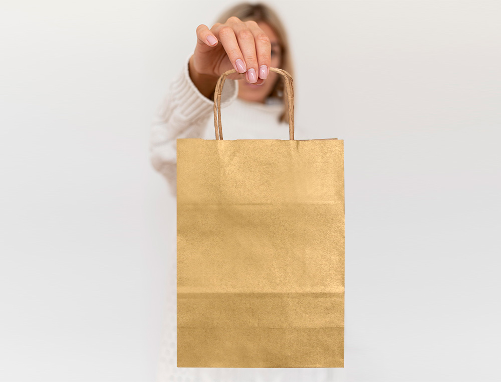 BOLSA KRAFT Q-CONNECT ORO ASA RETORCIDA 270X120X360 MM