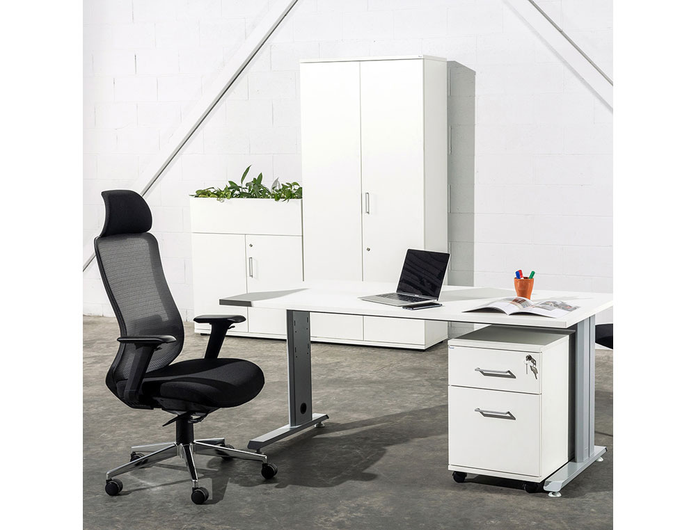 MESA DE OFICINA ROCADA METAL 2003AC02 GRIS/GRIS 180X80 CM