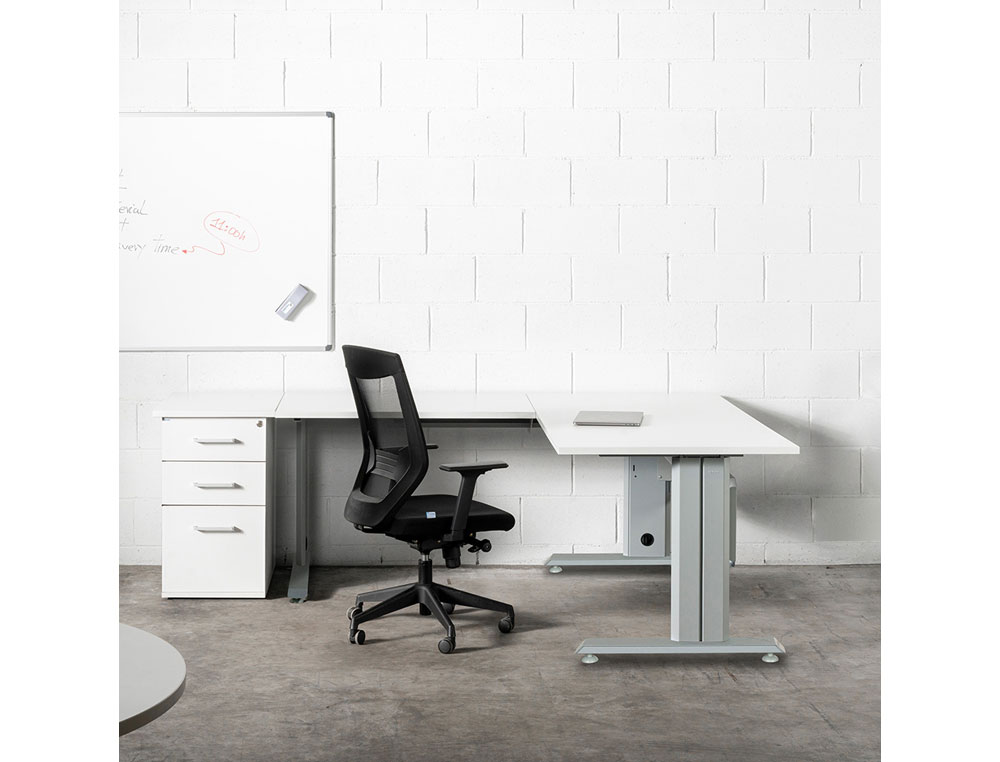 MESA DE OFICINA ROCADA METAL 2000AC04 GRIS/BLANCO 120X60 CM