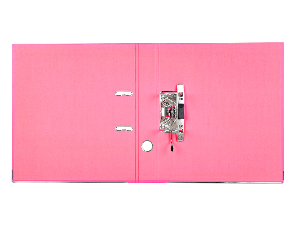 ARCHIVADOR DE PALANCA LIDERPAPEL A4 DOCUMENTA FORRADO PVC CON RADO LOMO 52 MM ROSA COMPRESOR METALICO