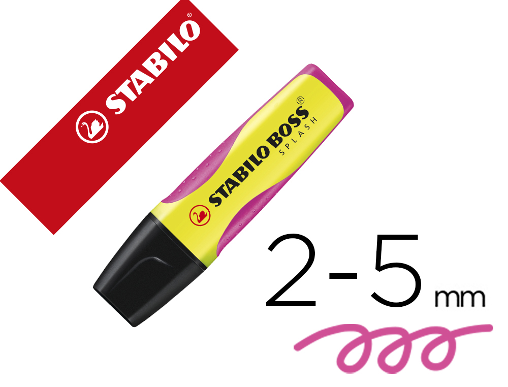 ROTULADOR STABILO BOSS SPLASH GRIP FLUORESCENTE 75/24 AMARILLO