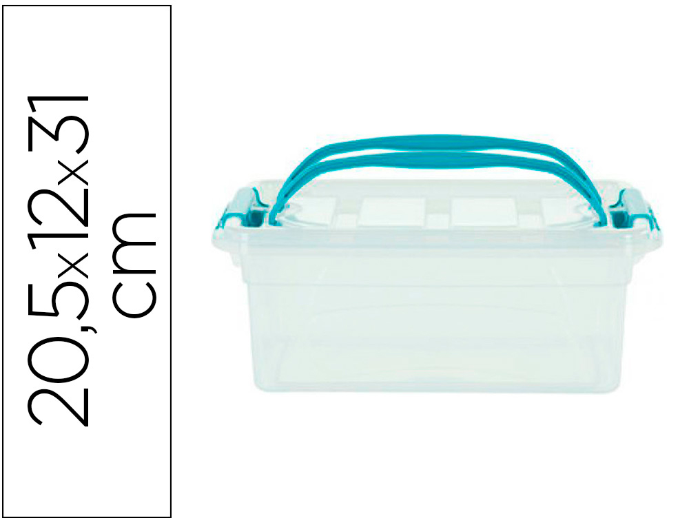 CAJA DE ALMACENAJE ARCHIVO 2000 POLIPROPILENO 5 LITROS APILABLE CON TAPA Y ASAS PLEGABLES COLOR CRISTAL