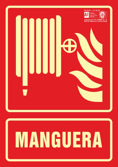 PICTOGRAMA SYSSA SEAL DE MANGUERA EN PVC FOTOLUMINISCENTE 210X297 MM