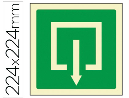 PICTOGRAMA SYSSA SEAL DE SALIDA EN PVC FOTOLUMINISCENTE 224X224 MM