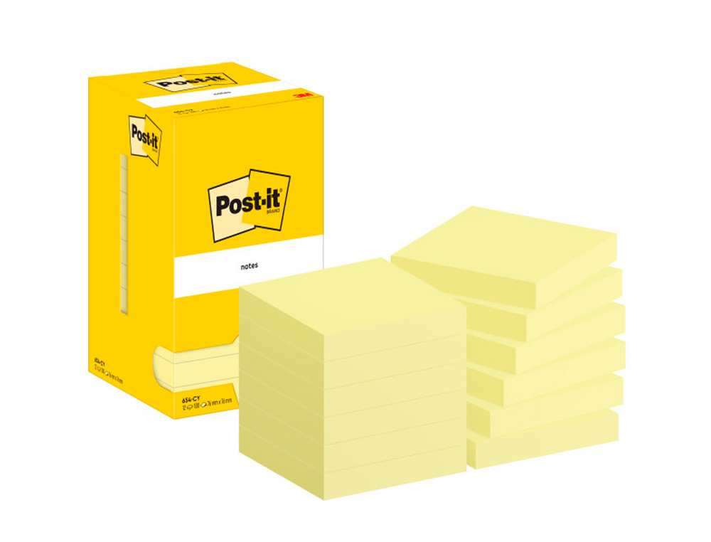 BLOC DE NOTAS ADHESIVAS QUITA Y PON POST-IT 76X76 MM CON 100HOJAS