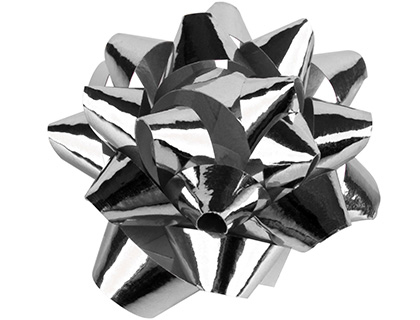 LAZOS LIDERPAPEL FANTASIA MEDIANOS COLOR PLATA METALIZADO