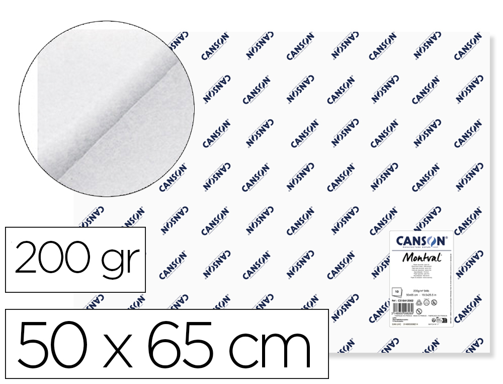 PAPEL ACUARELA MONTVAL 50X65 CM 185 GR UNIDAD