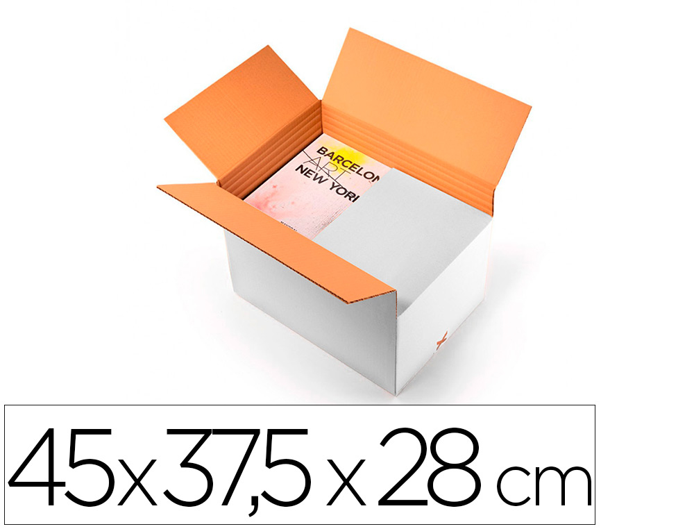 CAJA PARA EMBALAR Q-CONNECT BLANCA REGULABLE EN ALTURA DOBLE CANAL 450X280 MM