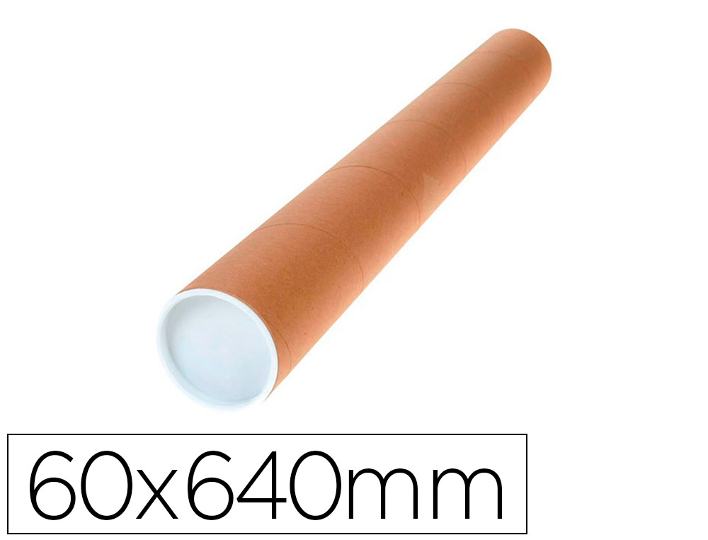 TUBO DE CARTON Q-CONNECT PORTADOCUMENTOS TAPA PLASTICO 60X640 MM