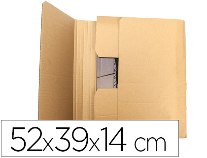 CAJA PARA EMBALAR Q-CONNECT LIBRO MEDIDAS 520X390X140 MM ESPESOR CARTON 3 MM